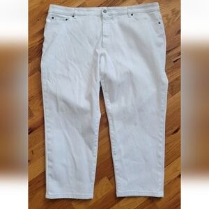 Lauren Ralph Lauren Women Crisp White Cropped Staight Jeans Sz 20 Soft Girl